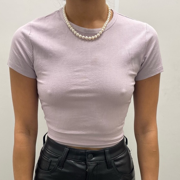 💜 Garage Lavender Tie-Back Crop Top – Women’s Size Medium 💜 - Picture 1 of 10